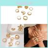 Ocean Starfish Ring Set With Alloy Flower Design For Beach Vacation Fashion