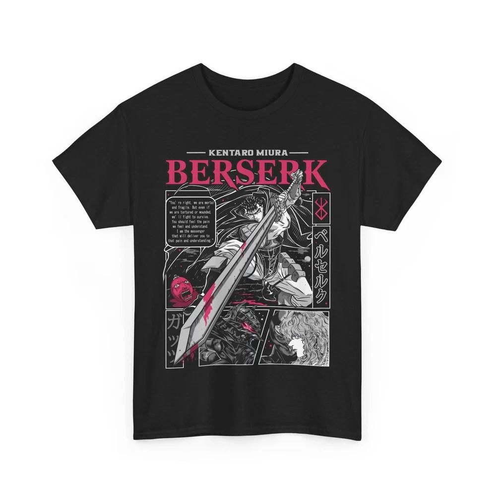 Anime Berserk Guts Anime Horror Black T Shirt S