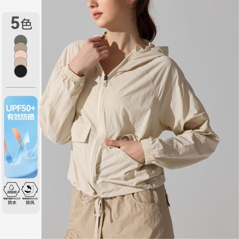 Womens Lightweight Windproof Waterproof Hooded Running Jacket UV Protection Quick Dry Sport Coat