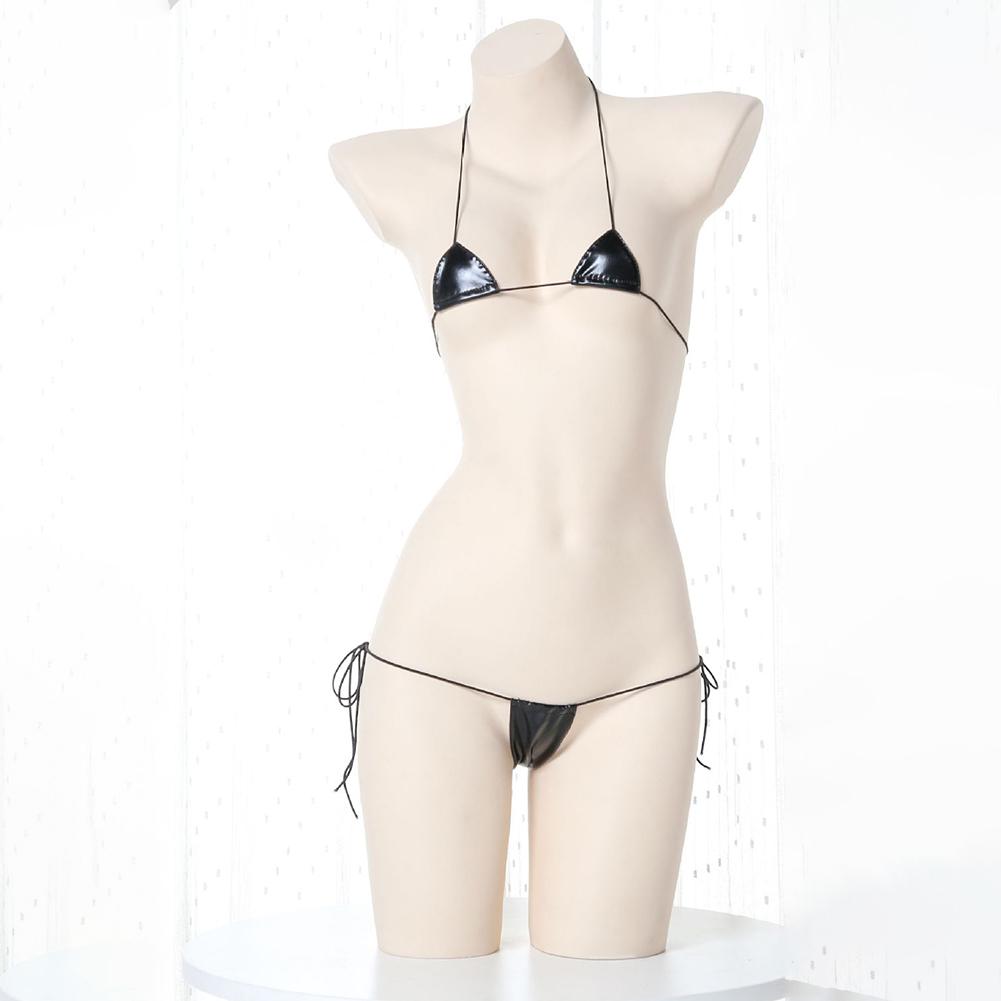 Halter Lace-up Lingerie Patent Leather Lingerie Sexy Lingerie