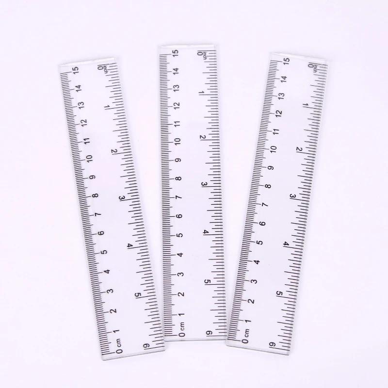 15cm 20cm 30cm Straight Ruler Transparent Plastic Ruler Drawing Tool Desk Accessories Student Stationery School Office Supplies