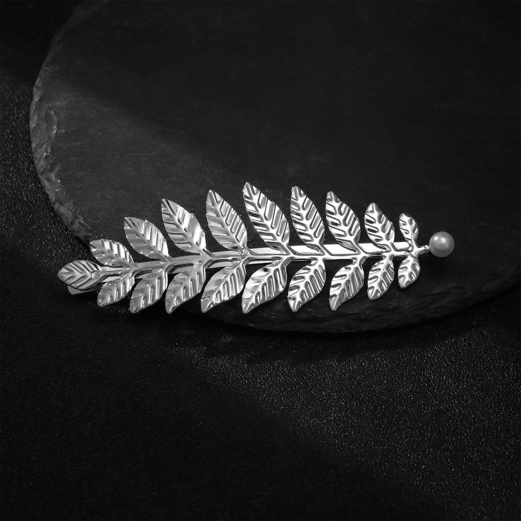 Promotion Personalized Hair Comb, Fashion Leaf Hair Comb Single Pearl Hairpin Hair Accessories
