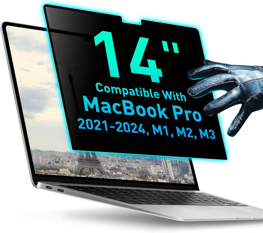 Magnetic Privacy Screen for MacBook Pro 14" M1, M2, M3 Anti-Blue Light Anti-Glare Laptop Screen Protector 13.6" 14" 15" 16" Blue Light Blocking Filter
