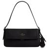 Etta 25 Silver Logo Pebble Leather Shoulder Bag Women Shoulder Bag Black CCV64-QBBK