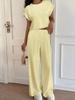 European American Retro Casual Loose T-shirt and Wide-Leg Pants Set for Women