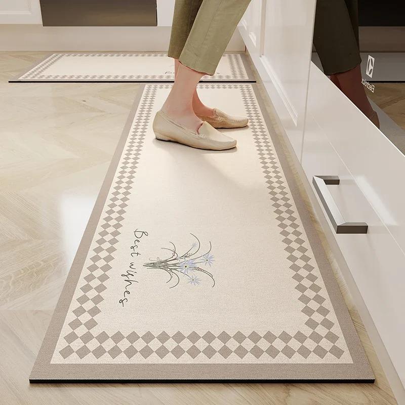 Carpet for Kitchen Waterproof Oil-proof Non-slip Floor Mat Pvc Leather Rug Japanese Style Decoration Rugs Long Strip Foot Mats