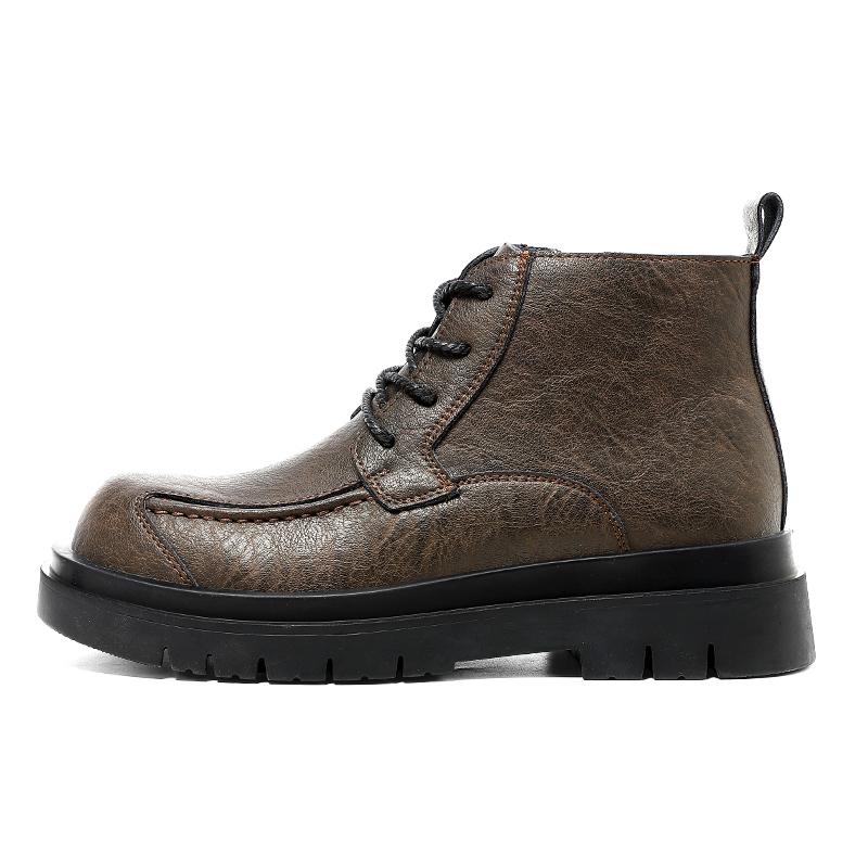 

Мужские ботинки на толстой подошве Модные повседневные и универсальные стили Для отдыха на природе Для деловых вечеринок Повседневная офисная обувь для взрослых 44 коричневый