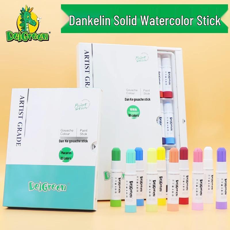 Dankelin Washable Watercolor Sticks: 12, 18, and Macaron Colors - Perfect for Painting and Graffiti.