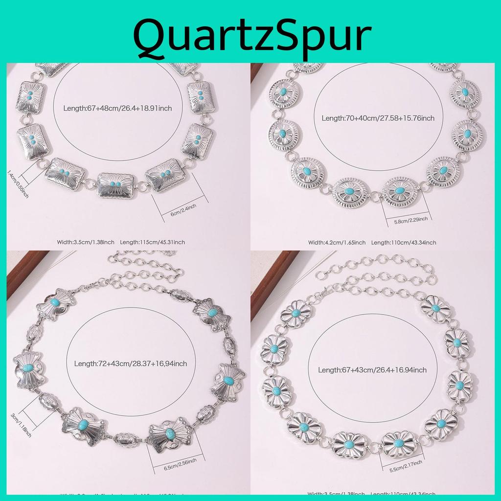 Ethnic Style Gold Tone Turquoise Waist Belt With Butterfly Knot For Fashion