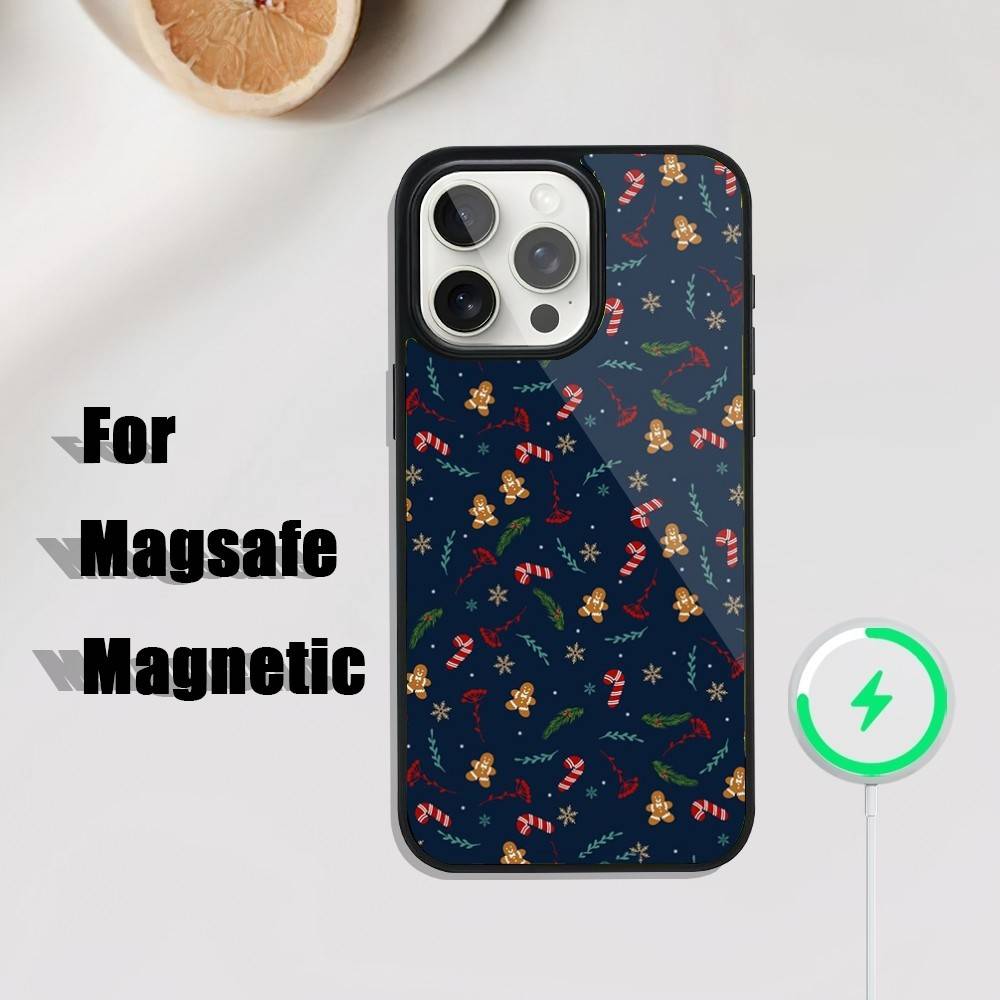 

Ins Cartoon Christmas Style Phone Case iPhone 17,16,15,14,13,12,11,Pro,Max,Plus,Mini,SE4,E Magnetic Magsafe Wireless Charging iPhone11