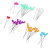 100Pcs Diamond Head Pin Pear Shaped Straight Colored Transparent for Floral Bouquets Sewing