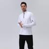 Herren Sport-T-Shirt mit halbem Reißverschluss, langärmelig, schnelltrocknend, für Laufen & Radfahren