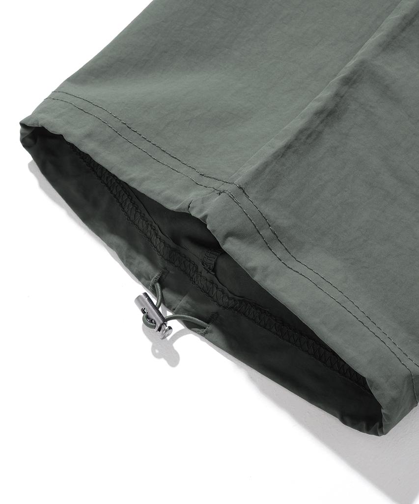 GAKKAI UNIONS One-Pleat Nylon Parachute Cargo Pants Charcoal