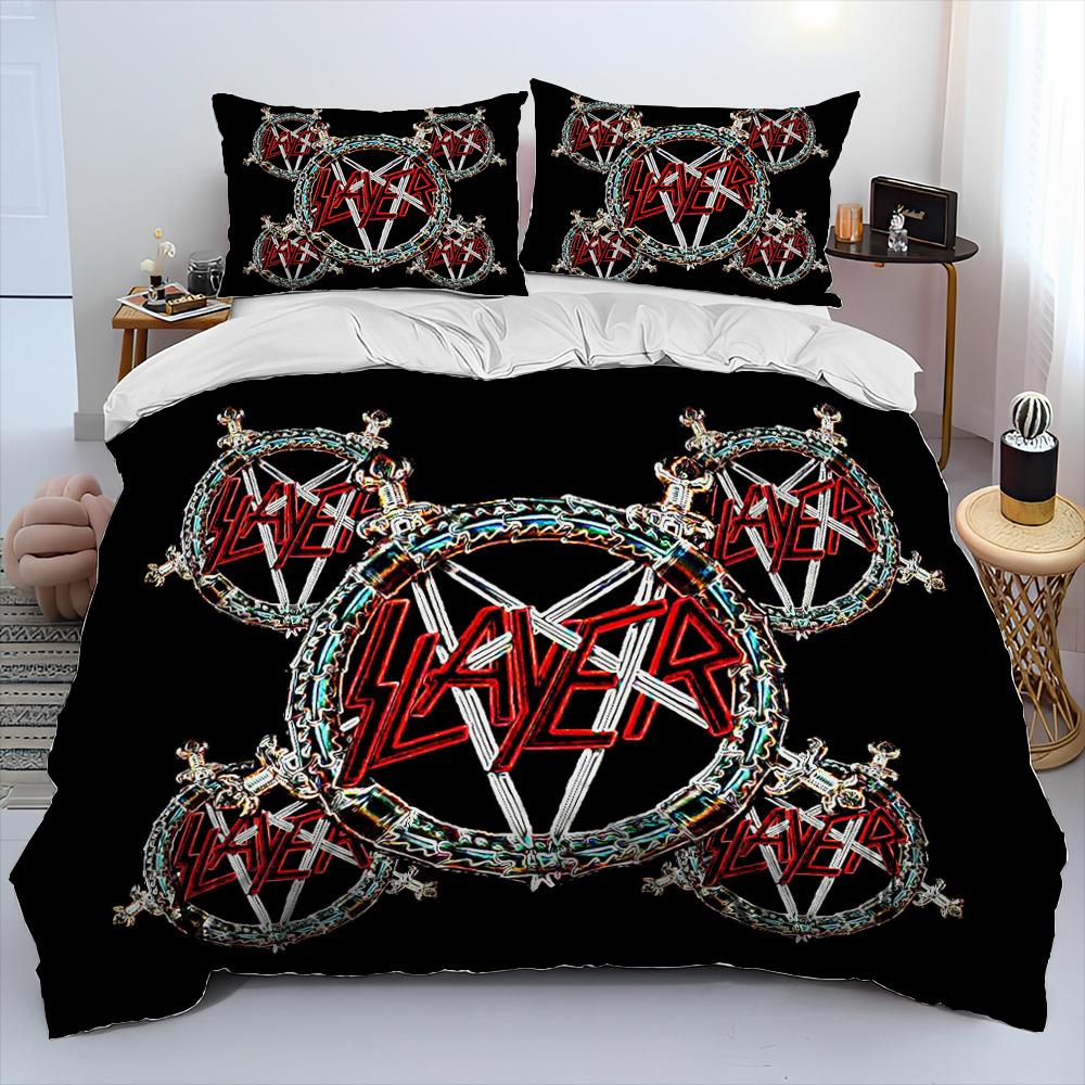 Comforter Slayer Heavy Metal Band Music Comforter Bedding Set Bed Set King Queen Size Bedding Set Kids