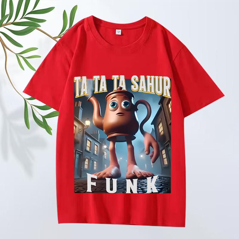 Ta Ta Ta Sahur Funk  Italian Brainrot Characters Funny Meme T Shirt men women 100% Cotton short sleeve Summer print Unisextops