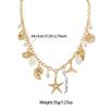 Women's Gold Thick Chain Starfish Shell Pearl Choker, Versatile Vacation Style Clavicle Necklace for Seaside