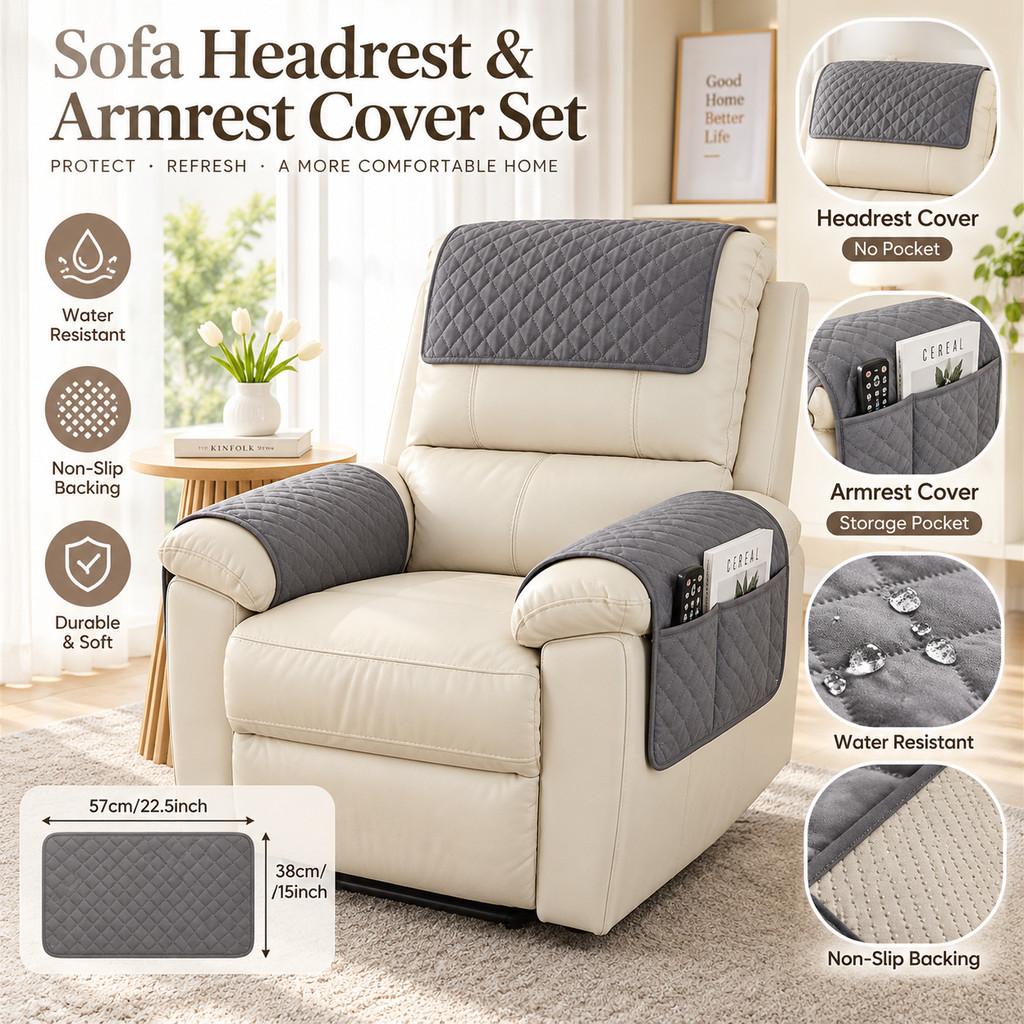 Waterproof Non-slip Recliner Chair Slipcover Simple Solid Color Armchair Armrest Towel Durable Single Sofas Combination Cushion