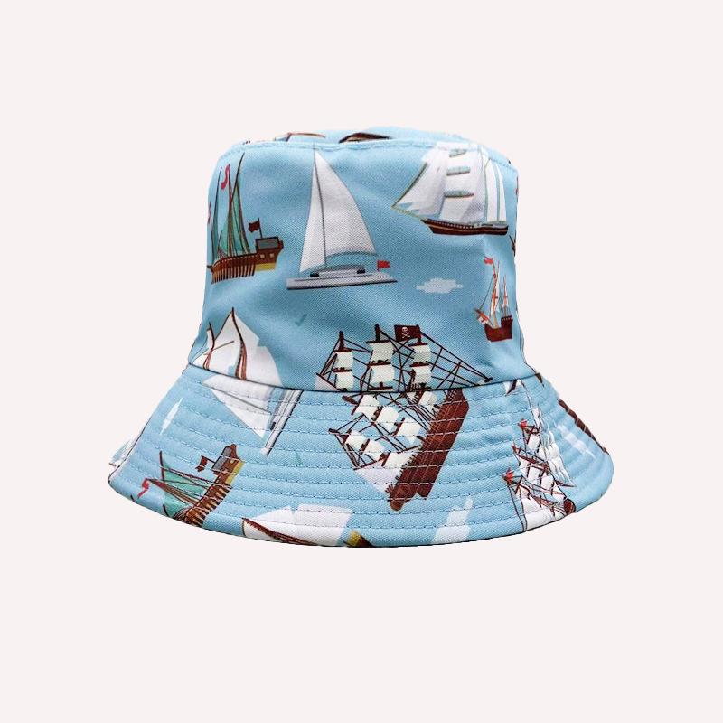 Hot-selling Personalized Digital Printing Bucket Hat European and American Fashion Short Brim Sunshade Basin Hat Spot