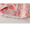 Autumn Pink Floral Shirt Linen Small Shirt French Literary Printing Shirt All-match Women