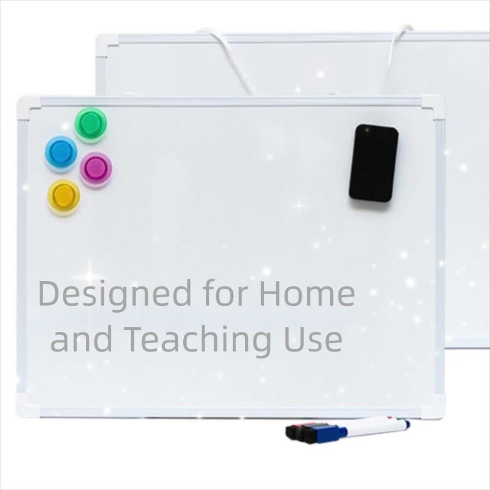 Mit 3 Stiften & 4 Magneten Whiteboard 16" x 12" Wandmontiert Graffiti Zeichenbrett Magnetisch Beidseitig