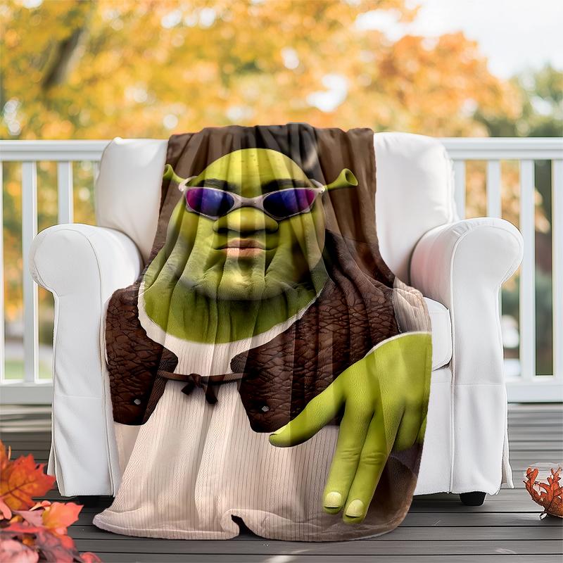 Coperta Stampata a Tema Shrek - Perfetta per Divano, Letto, Viaggio e Uso all'Aperto | Lavabile in Lavatrice, Accogliente e Durevole.