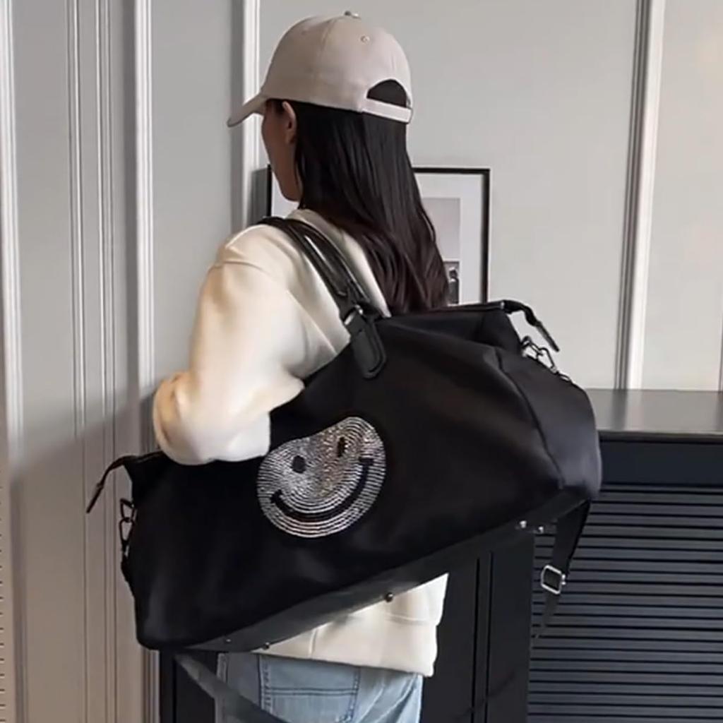 Boston Bag Shoulder Bag Large Capacity Travel Bag Gym Bag Waterproof Travel Handbag Outdoor Smile Boston Women's