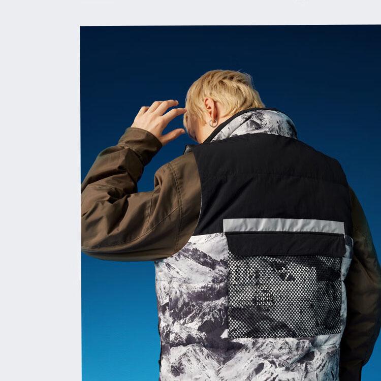 Li Ning Badfive Basketball Series Water-Resistant Casual Sports Vest Down Jacket Winter Men Outerwear Black White AMRP023-10