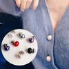 Women Fashion Faux Pearl Brooch Pin Shawl Collar Buckle Clothes Clip Shirt Sweater Decor for Wedding Party