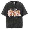SPOOKY VIBES Monogram Print Halloween Women's T-Shirt Summer Unisex Wash Cotton Short Sleeve Loose Top American Vintage
