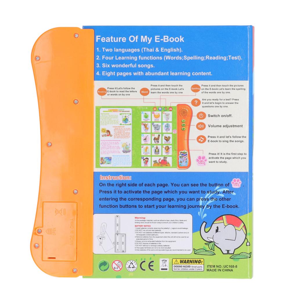 Language Learning Digital Book Thai English Sound Talking Book for Words Learning Preschool Education