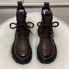 Short Boots for Women with British Style  Autumn and Winter New Style  Thick Soled and Slimming with Plush Short Boots