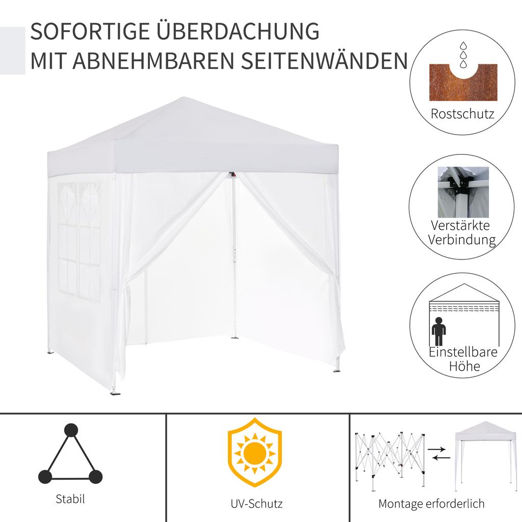 Pop Up Gazebo Canopy, size (2 x2m)-White