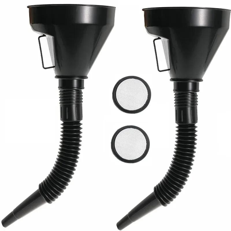 Multi Functional Flexible Automotive Fuel Funnel Wide Mouth Oil Funnel Spill-Proof Refueling & Oil Changing Tool with Handle