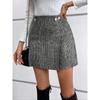 Women S High Waist Houndstooth Mini Skirt Casual Fashion