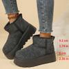 Fashion Non Slip Chunky Platform Snow Boots for Women Short Plush Thick Bottom Winter Ankle Boots Woman Slip On Faux Suede Booties Mujer