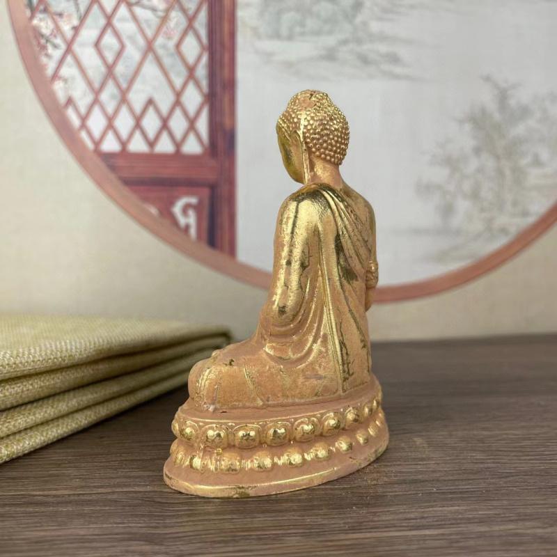 Reines Messing Tausend Buddhas auf Lotos sitzend Kupfer Amitabha Medizin Shakyamuni Buddha Statue Ornam