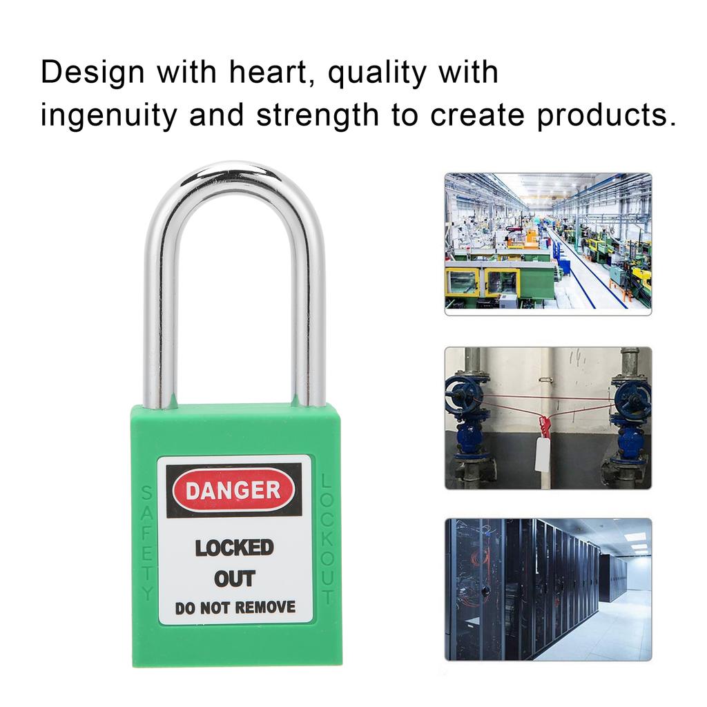 38mm   Padlock Insulating Industrial Plastic Nylon PA Steel for Chemical Electric Power Nuclear Energy(Purple )