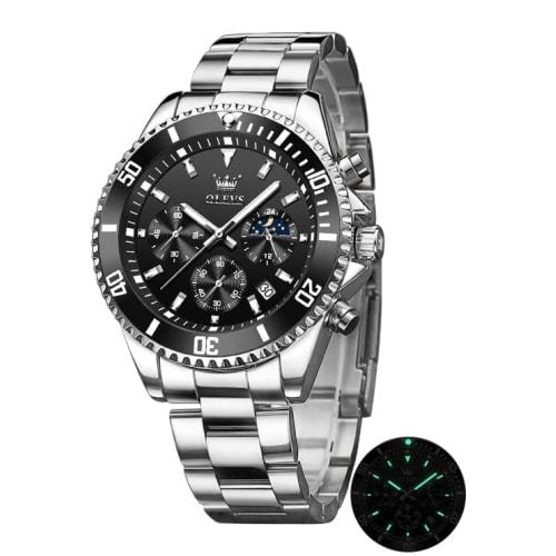 

OLEVS Men s Waterproof Analog Quartz Watch, Lightweight and Easy to Read, Perfect Father s Day Gift, with Date and Day Display (Black)
