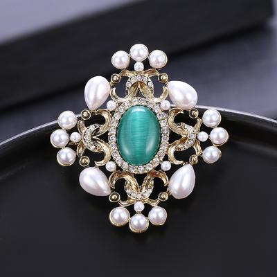 Baroque Western Antique Pearl Retro European Court Matte Brooch Vintage Accessories Pin Corsage Woman