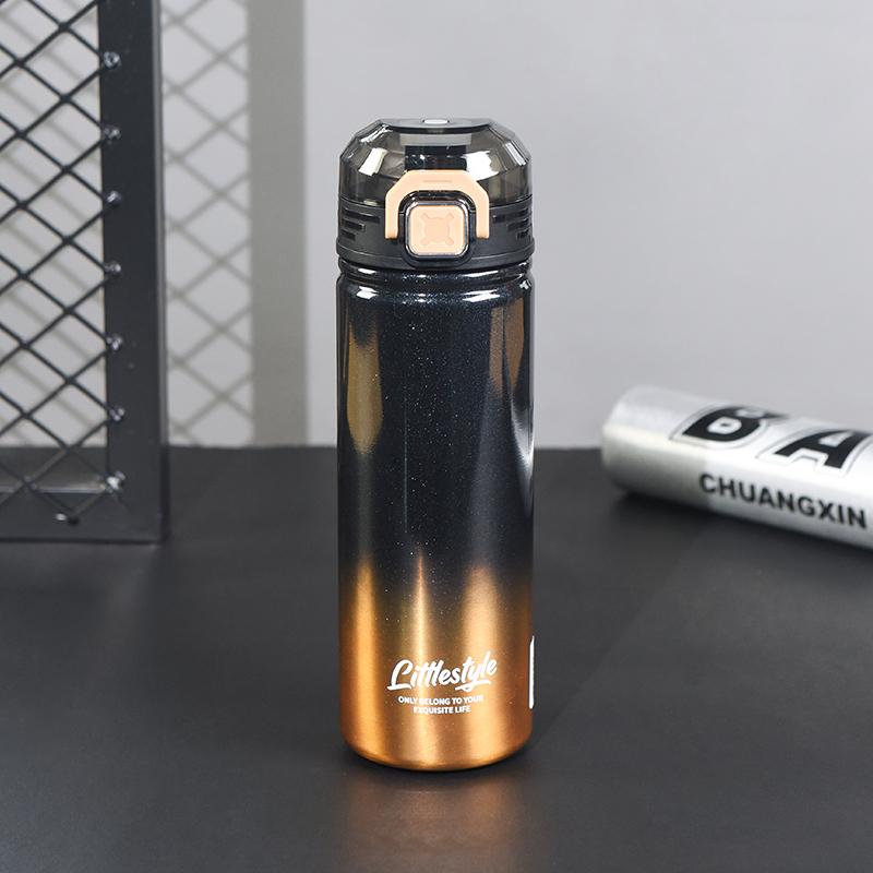 

600 мл Термос из нержавеющей стали с откидной крышкой, вакуумная колба, термокружка для кофе, чая, молока, термобутылка, кофейная кружка, спортивная бутылка для воды 600ml