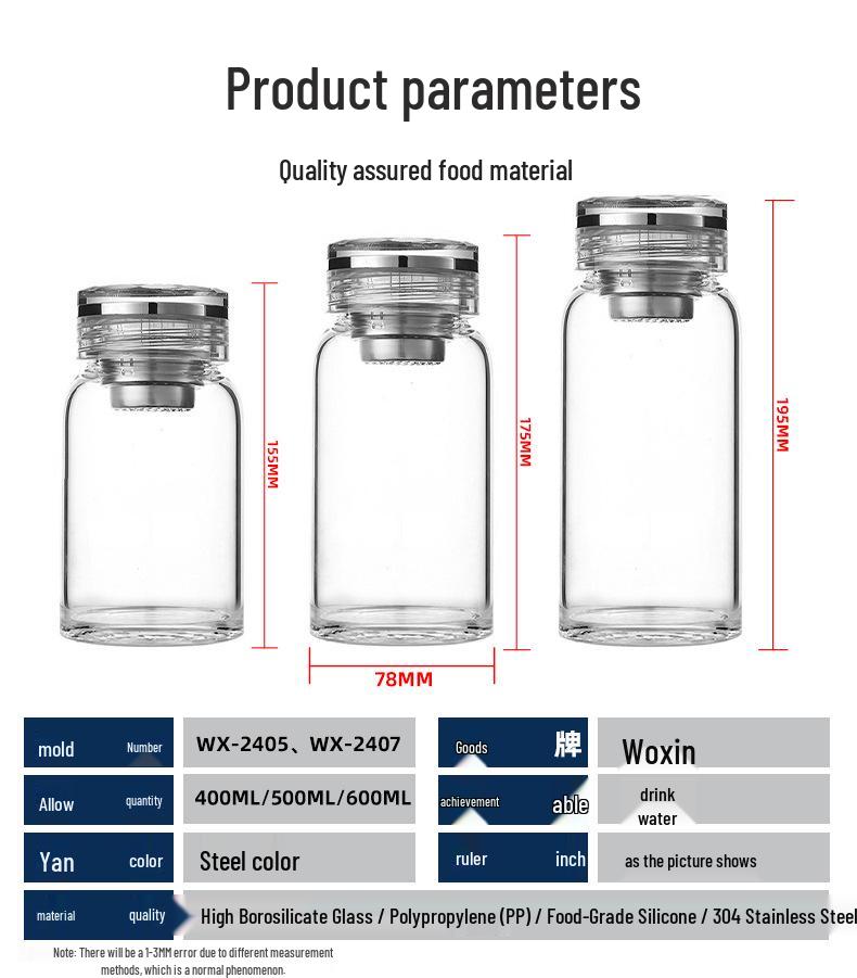 Premium High-Value Borosilicate Glass Tea Cup: Elegant Single-Layer Design for Women with Tea and Water Separation Feature.