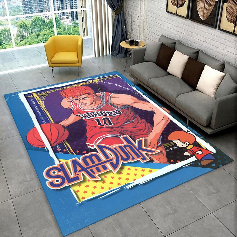 

Retro Slam Dunk Basketball Anime Cartoon Carpet Rug for Bedroom Living Room Sofa Playroom Doormat Home Decor,Area Rug Non-slip 40x60cm