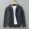 Corduroy Jacket Casual Kapok Stand Collar Knitted Cardigan