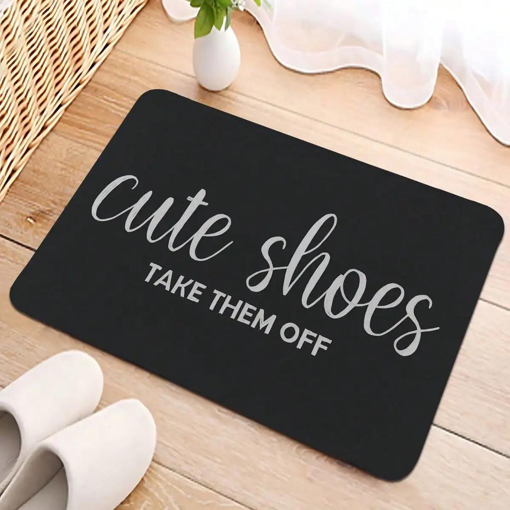 Please Remove Your Shoes Pattern Welcome Rug Kitchen Bathroom Entrance Doormat Non-slip Bedroom Decor Rug Floor Mats Foot Mat