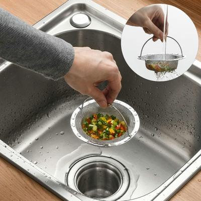 Sink Strainer with Handle Durable Reusable Stainless Steel Kitchen Sink Stopper Strainer Household Supplies