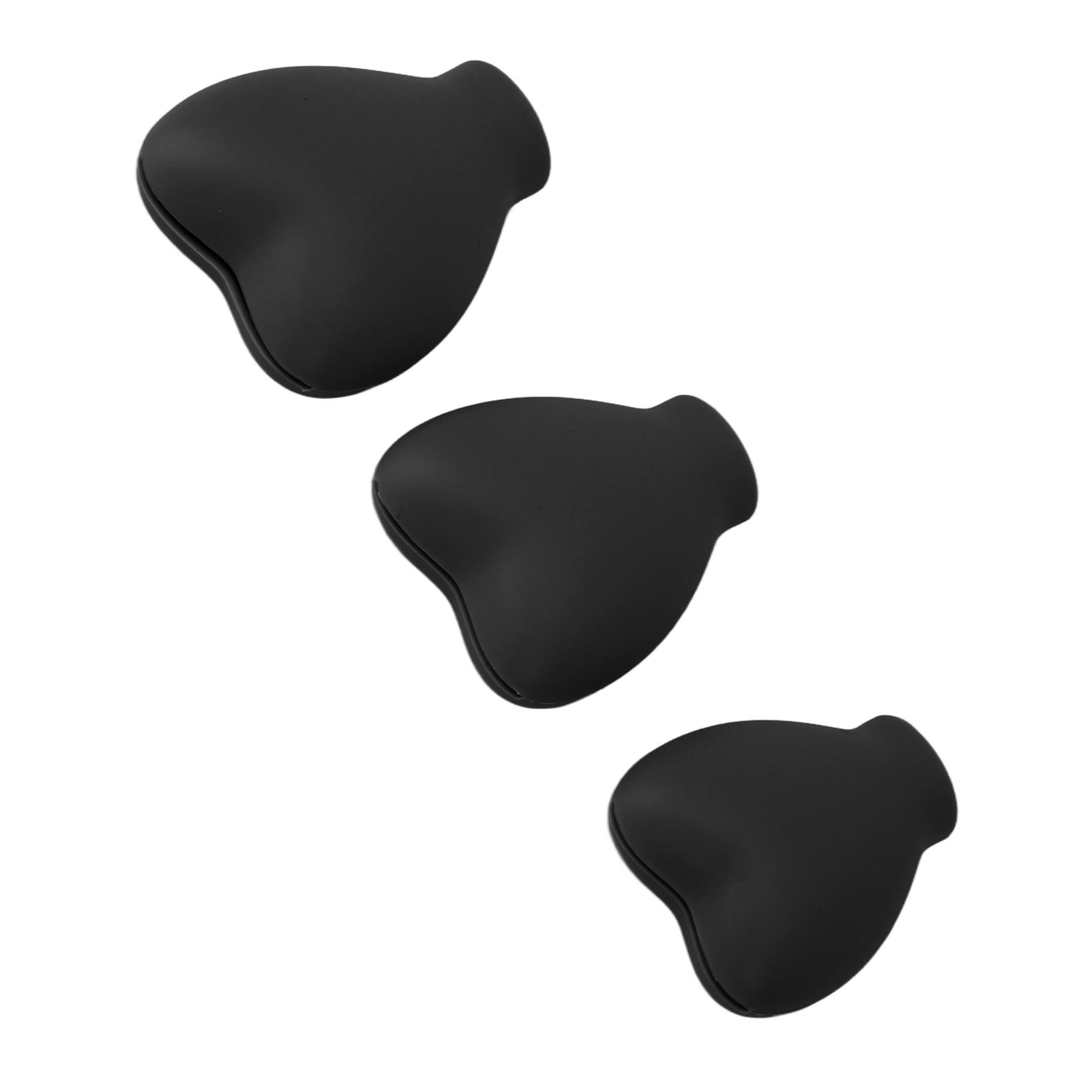

3pcs Makeup Brush Cover Portable Silicone Heart Shaped Cosmetic Brush Guard Cap for Women Girls Black
