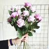 Tenvity 5pcs Long Branch Rose Artificial Flowers For Wedding Home Vase Decor Christmas DIY Wreath Accessories Silk Fake Flowers