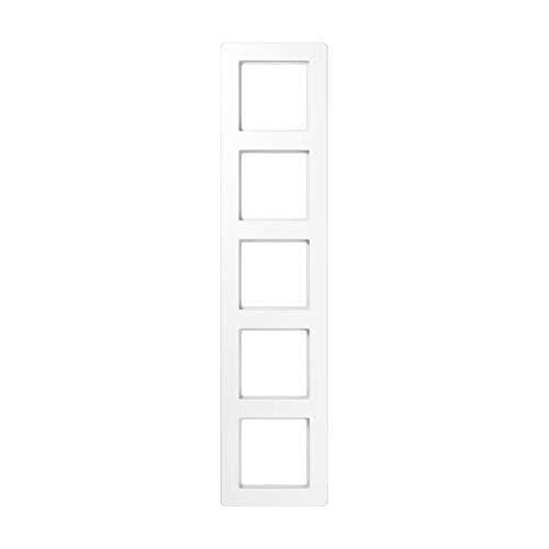 Cadre pour 5 prises - JUNG - AF585BFWW - Thermoplast bruchsicher - Blanc - Intérieur