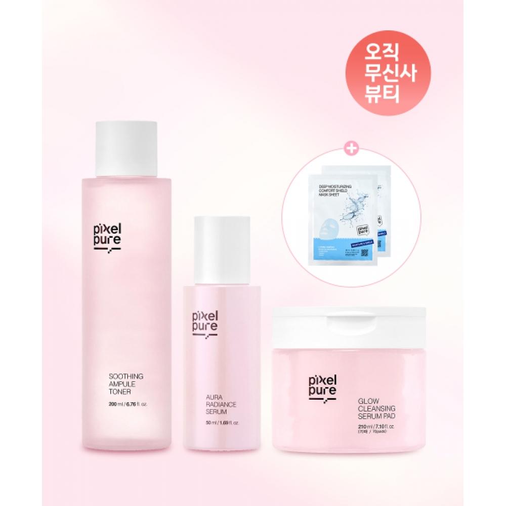 Pixelpure Toner+serum+cleansing Pad Set  2 Pdrn Masks Included NONE