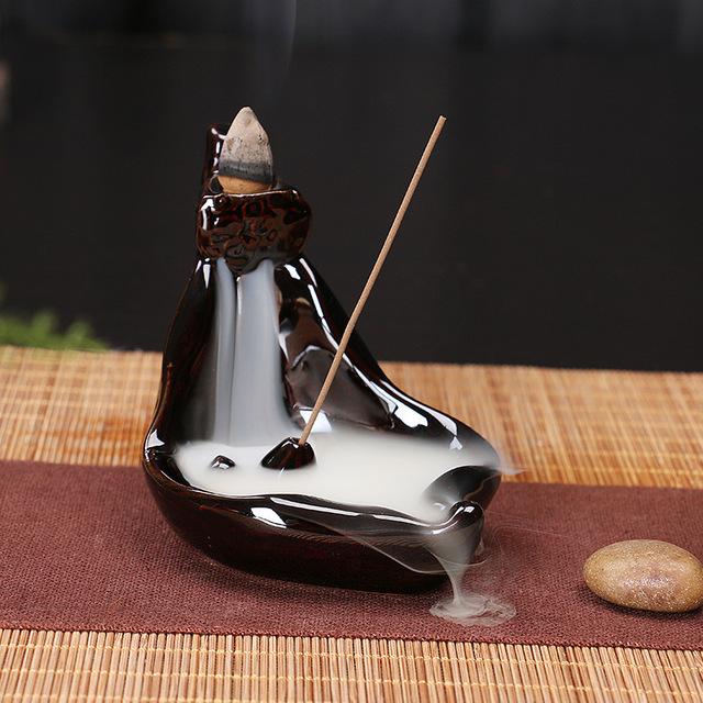 Creative Home Decor Backflow Stick Incense Burner Ceramic Censer Home Decoration Use In Home Teahouse Zen Yoga Decor -No Incense 7